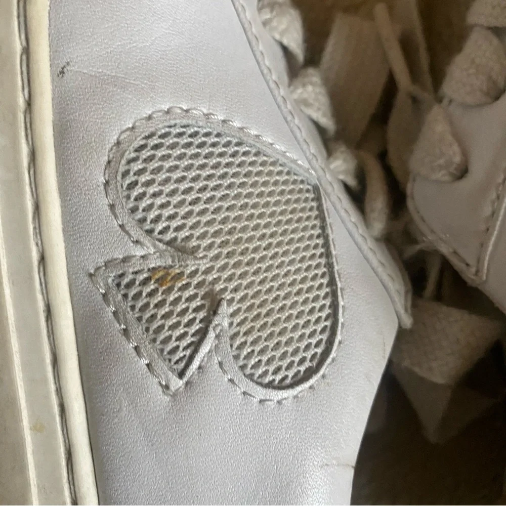 Kate Spade New York‎ Fez Sneakers Womens Size 6B White Leather Shoes Classic